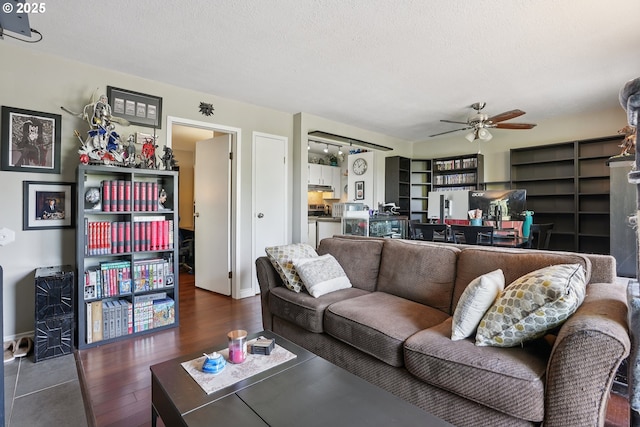 7522 SW Barnes Rd Unit E, Portland, OR 97225 - living area with ceiling fan and wood finished floors