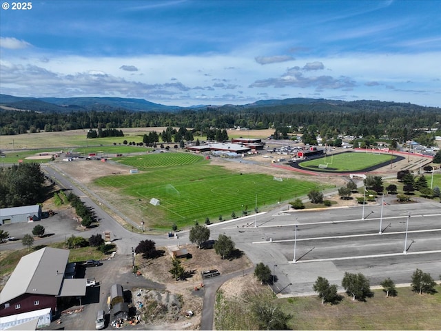 aerial view with a rural view and a mountain view
