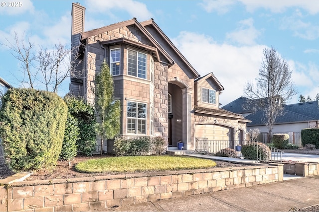 front of property featuring a garage