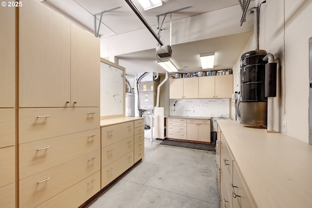 basement featuring gas water heater