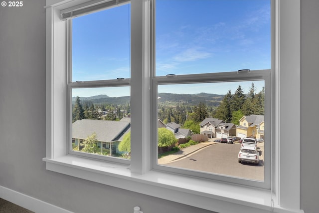 930 Kristen Way, Cottage Grove, OR 97424 - interior details with a mountain view, a residential view, and baseboards