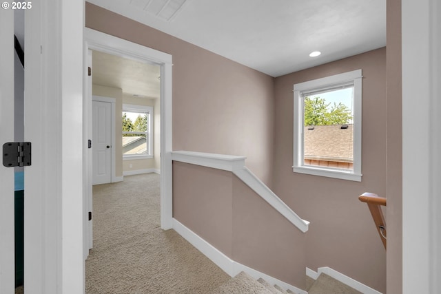 930 Kristen Way, Cottage Grove, OR 97424 - corridor with a wealth of natural light, carpet, baseboards, and an upstairs landing
