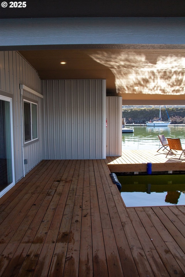 exterior space featuring a water view