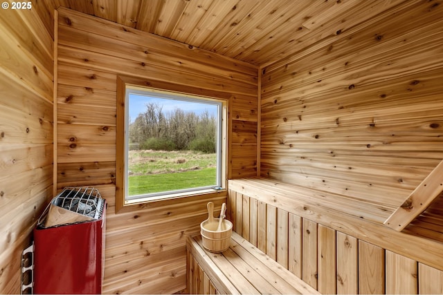 view of sauna