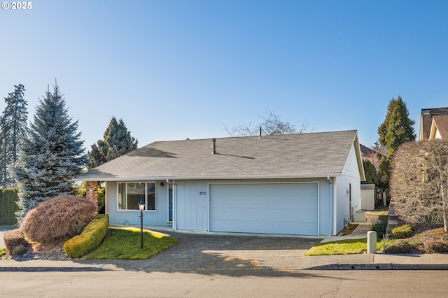 single story home featuring a garage