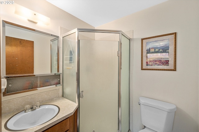 12841 SE Stark St Unit A19, Portland, OR 97233 - full bathroom featuring vanity, a shower stall, and toilet