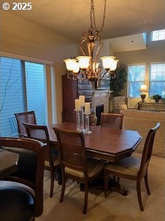 dining room featuring a chandelier