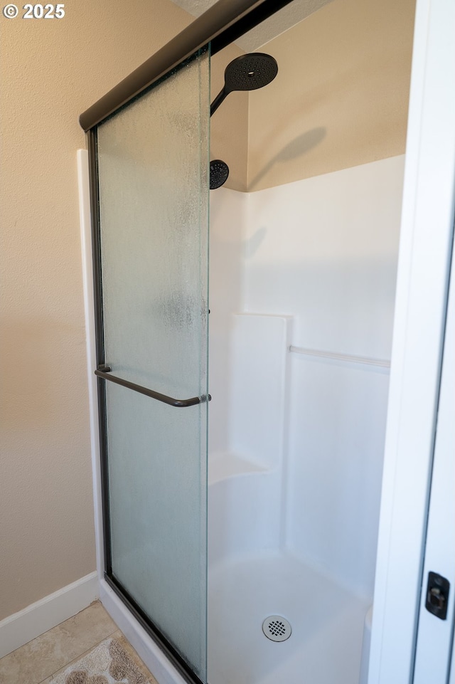 14988 SE Glenbrook Rd, Clackamas, OR 97015 - bathroom with a stall shower and tile patterned flooring