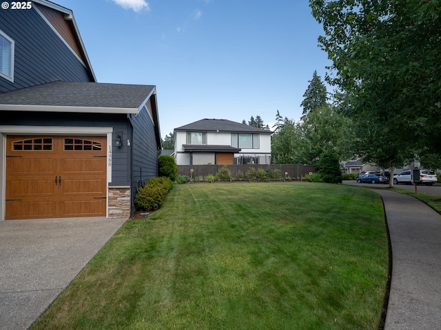 14988 SE Glenbrook Rd, Clackamas, OR 97015 - view of front of property with stone siding, a shingled roof, driveway, and a garage