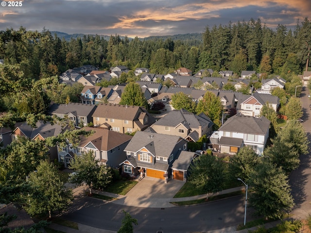 14988 SE Glenbrook Rd, Clackamas, OR 97015 - aerial view at dusk of a residential view and a view of trees