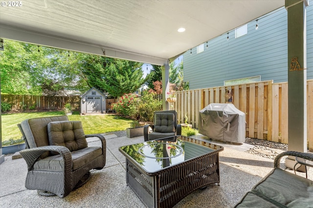 18289 SW Maidenfern Ln, Sherwood, OR 97140 - view of patio with an outdoor hangout area and area for grilling