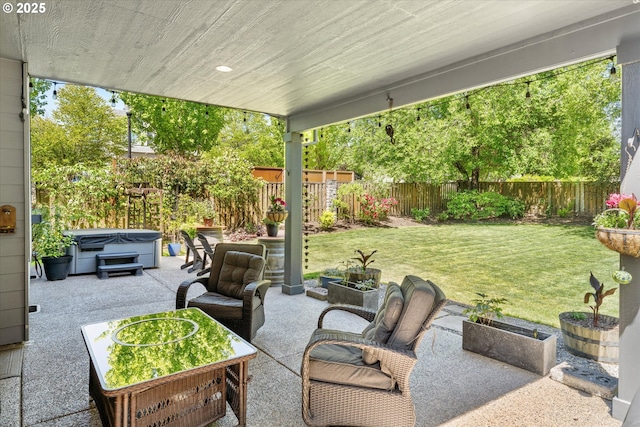 18289 SW Maidenfern Ln, Sherwood, OR 97140 - view of patio featuring a hot tub
