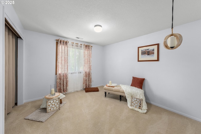 14805 SW 109th Ave, Portland, OR 97224 - sitting room with carpet flooring, baseboards, and a textured ceiling