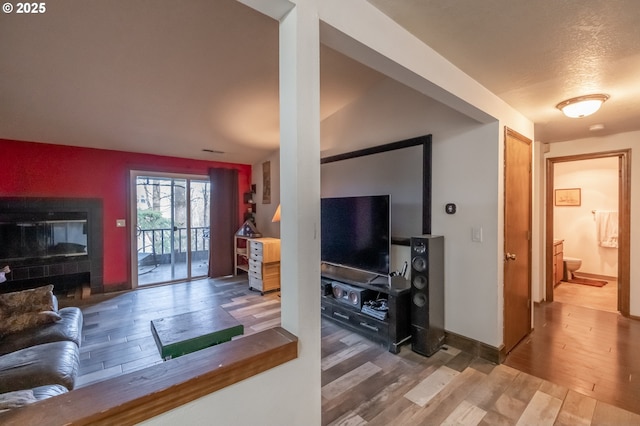 living room featuring hardwood / wood-style floors