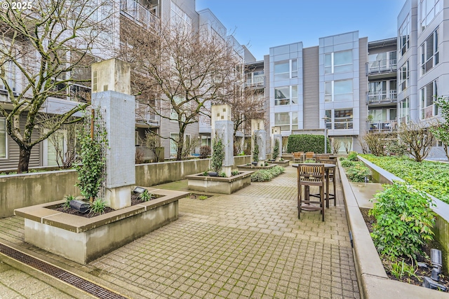 view of community featuring a patio