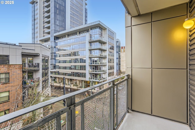 balcony with a view of city