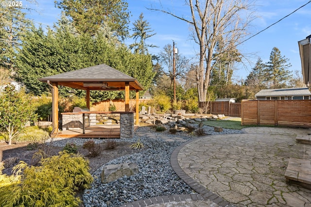 view of patio featuring a gazebo