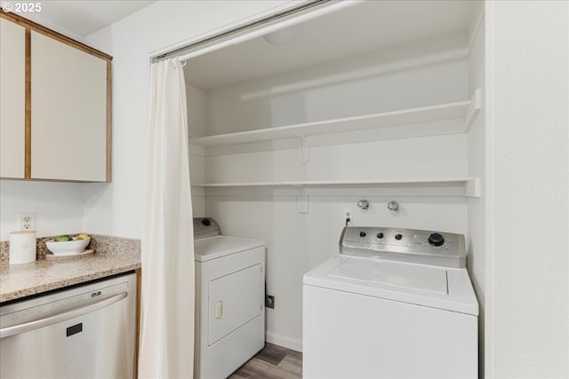 7148 SW Murray Blvd, Beaverton, OR 97008 - laundry room featuring light wood-style flooring and washer and clothes dryer