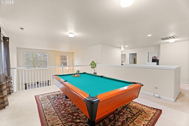 20053 SW 54th Ter, Tualatin, OR 97062 - playroom featuring carpet flooring, a textured ceiling, pool table, and baseboards