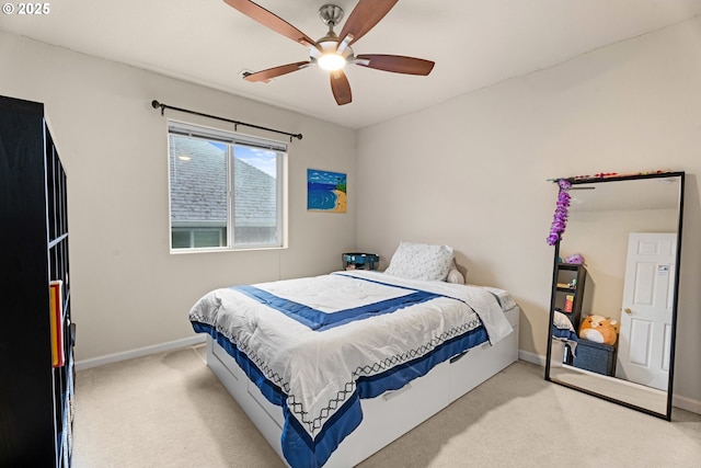 20053 SW 54th Ter, Tualatin, OR 97062 - bedroom featuring light colored carpet, baseboards, and a ceiling fan