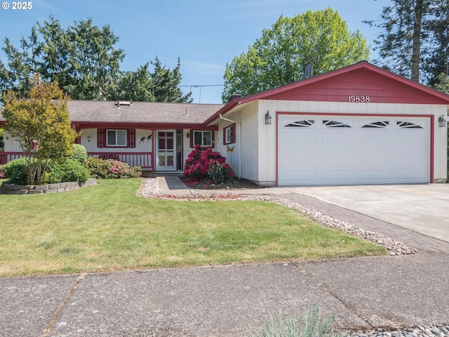 19838 NE Wasco St, Portland, OR 97230 - single story home with driveway, a front yard, and an attached garage