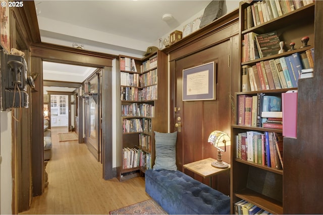 living area featuring wood finished floors