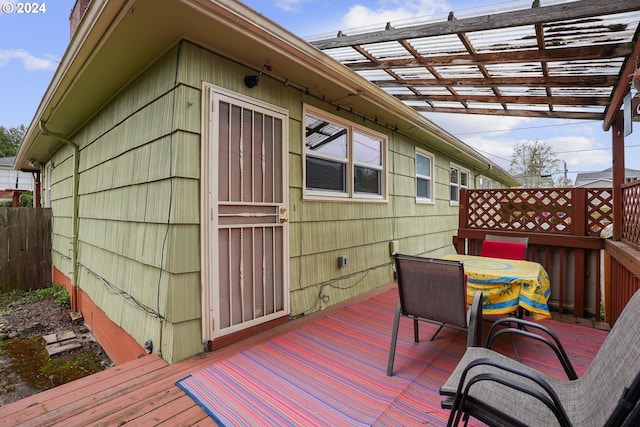 51055109 SE Tibbetts St, Portland, OR 97206 - wooden deck featuring outdoor dining space and a pergola
