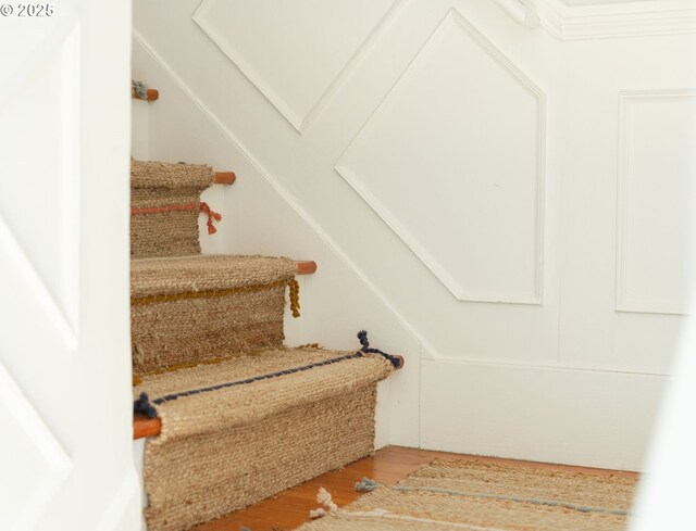 7985 SW Maple Dr, Portland, OR 97225 - stairway featuring wood finished floors