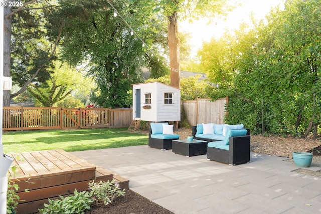 7985 SW Maple Dr, Portland, OR 97225 - view of patio featuring an outdoor living space