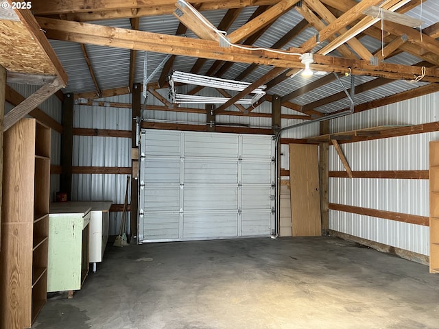 garage featuring metal wall