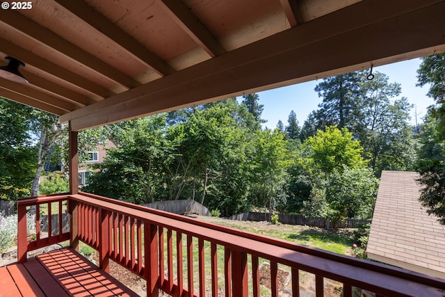 1379 Tucker Rd, Hood River, OR 97031 - wooden terrace featuring view of wooded area