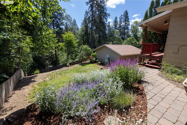 1379 Tucker Rd, Hood River, OR 97031 - fenced backyard featuring a deck