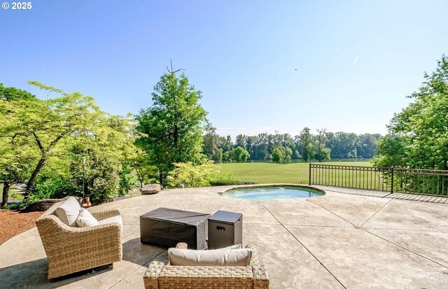34643 Mountain View Pl NE, Albany, OR 97322 - view of swimming pool featuring a patio and an in-ground hot tub