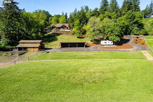 34643 Mountain View Pl NE, Albany, OR 97322 - view of yard with an outbuilding, an exterior structure, and a pole building