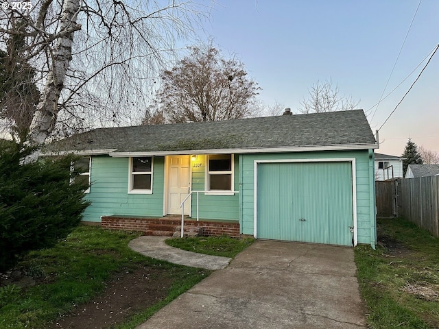 view of front of house with a garage