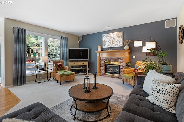 16295 NW Energia St, Portland, OR 97229 - living area with carpet and a fireplace