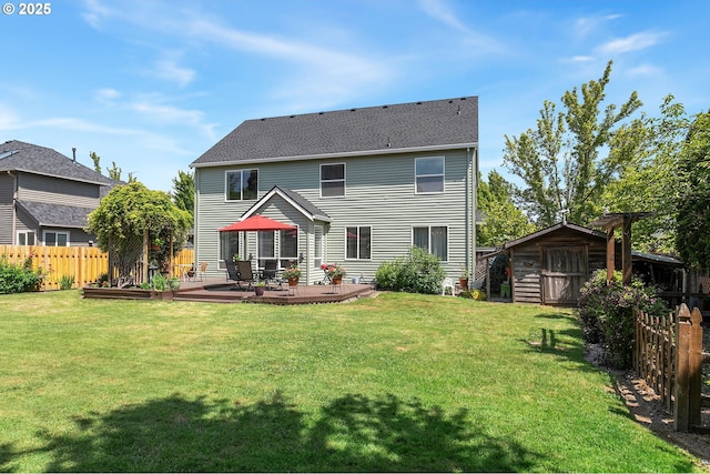 16295 NW Energia St, Portland, OR 97229 - back of property with a shed, a fenced backyard, and a patio