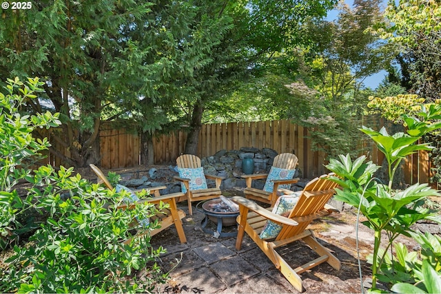 16295 NW Energia St, Portland, OR 97229 - view of patio / terrace featuring a fire pit