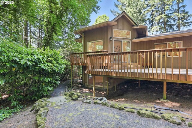 12028 SW Lesser Rd, Portland, OR 97219 - back of house featuring a wooden deck