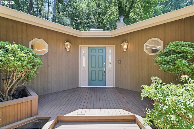 12028 SW Lesser Rd, Portland, OR 97219 - entrance to property featuring a wooden deck
