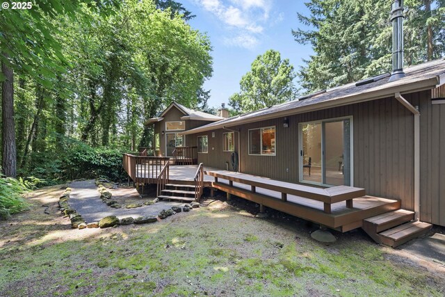 12028 SW Lesser Rd, Portland, OR 97219 - rear view of house featuring a wooden deck