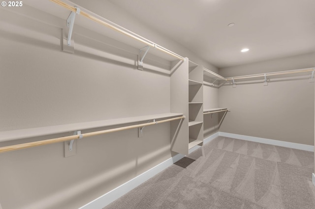 walk in closet featuring carpet