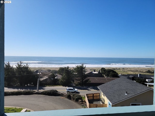 water view featuring a beach view