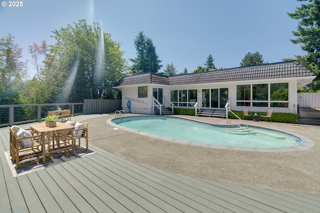 17141 Hofer Ct, Lake Oswego, OR 97034 - view of swimming pool featuring a deck and outdoor dining space