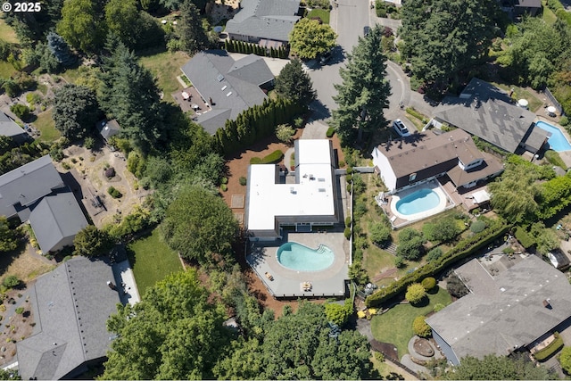 17141 Hofer Ct, Lake Oswego, OR 97034 - aerial view of property and surrounding area with a pool and nearby suburban area