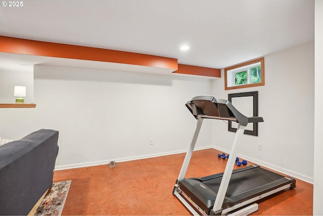 6134 NE 25th Ave, Portland, OR 97211 - workout room with baseboards and recessed lighting