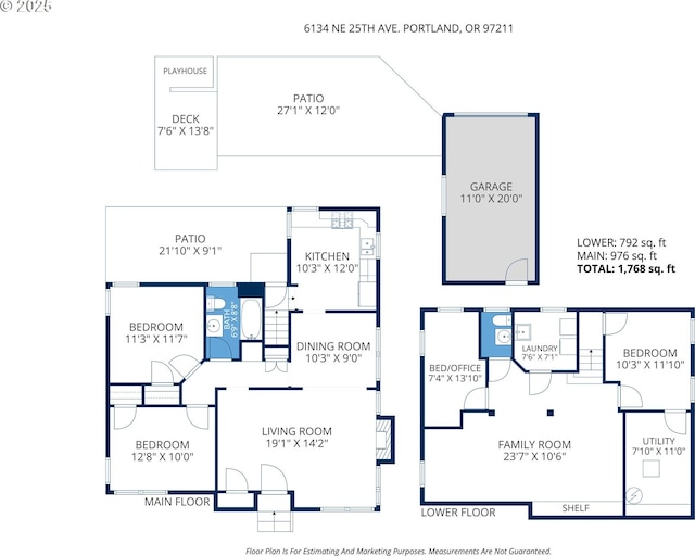 6134 NE 25th Ave, Portland, OR 97211 - floor plan / room layout