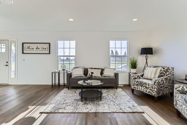 1189 S Aspen Way, Canby, OR 97013 - staircase featuring wood finished floors, baseboards, and recessed lighting