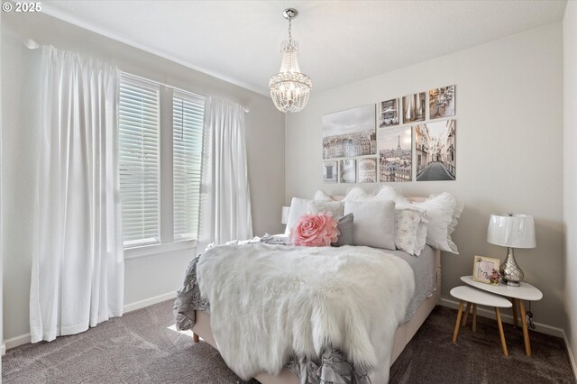 1939 Branch Creek Dr, Longview, WA 98632 - carpeted bedroom featuring a chandelier and baseboards