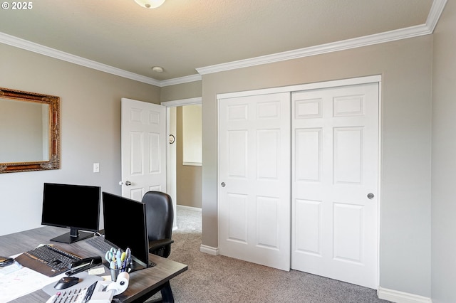 216 Churchill Downs St, Albany, OR 97322 - home office with ornamental molding and light colored carpet